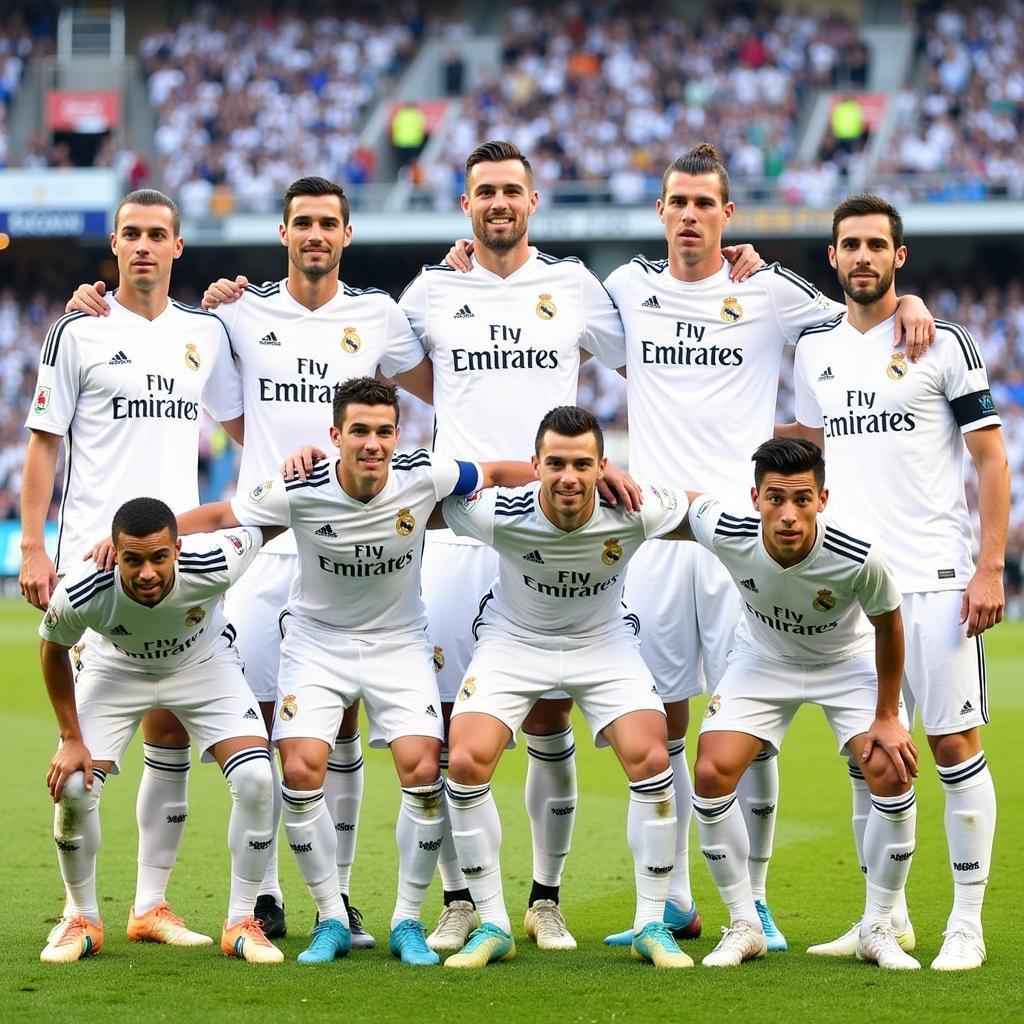 Đội hình Real Madrid 2016 trong trang phục thi đấu