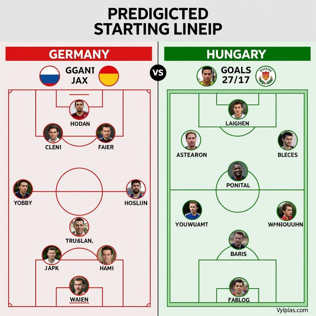 Đội hình dự kiến của Đức và Hungary