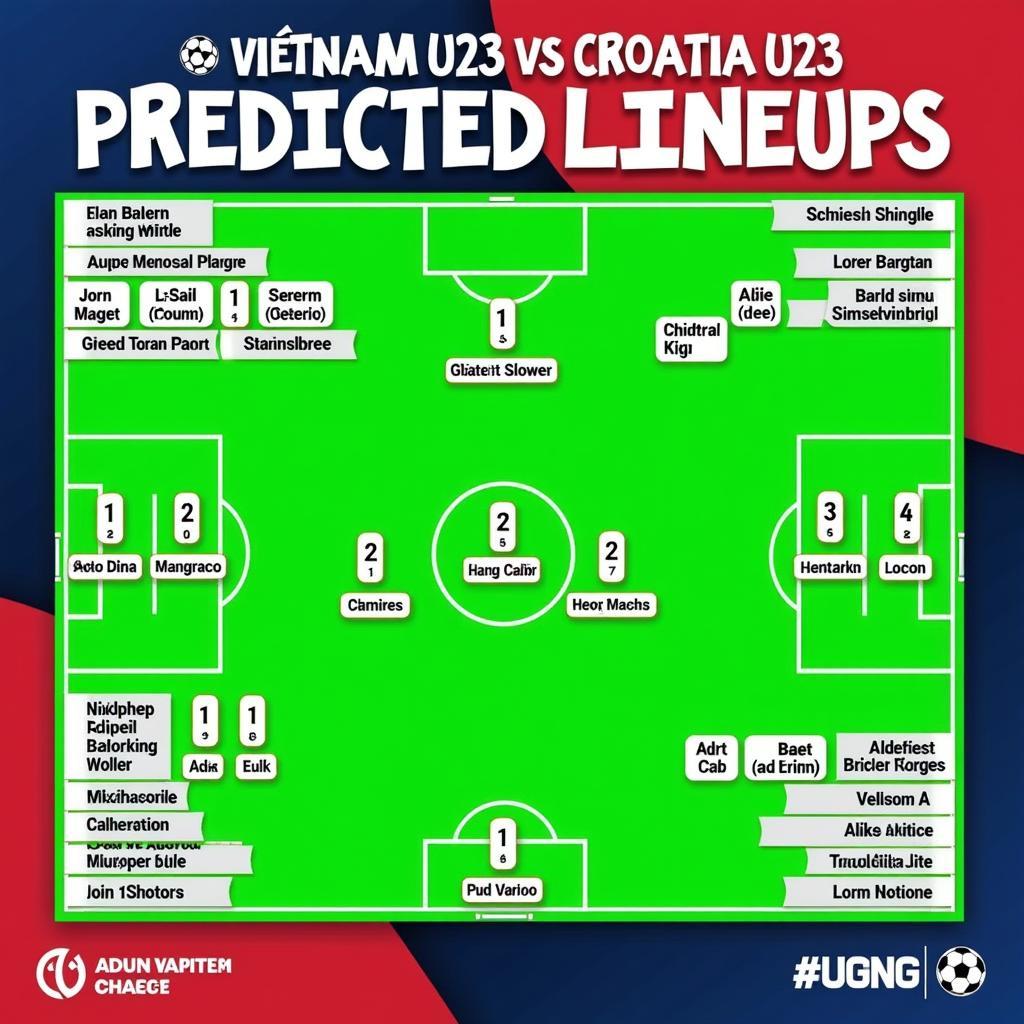 Đội hình dự kiến U23 Việt Nam gặp U23 Croatia