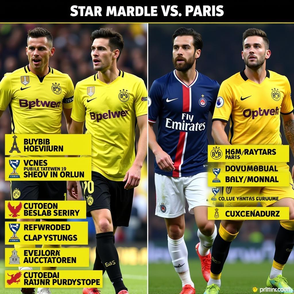 Đội hình sao sáng giá của Dortmund và Paris