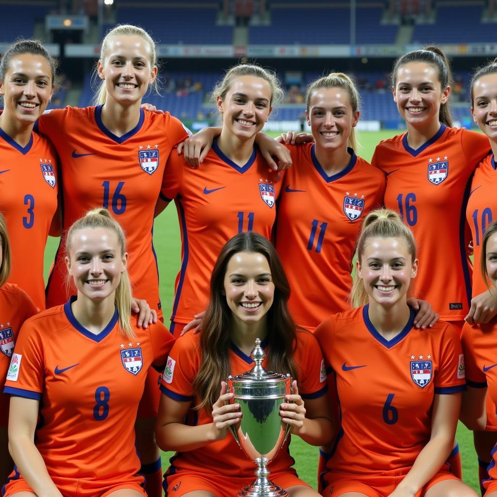 Dutch Women's National Football Team takes a commemorative photo