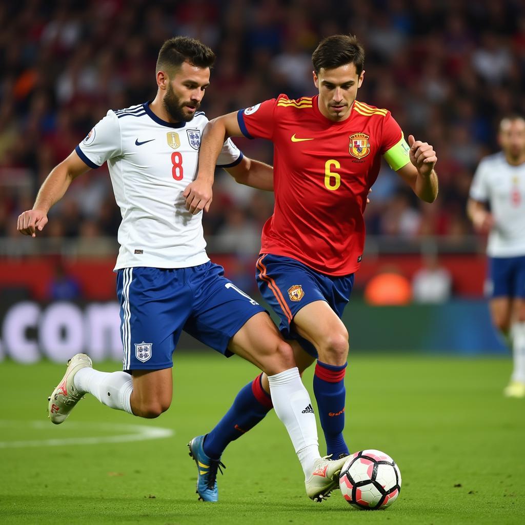 England vs Spanish Midfield Battle