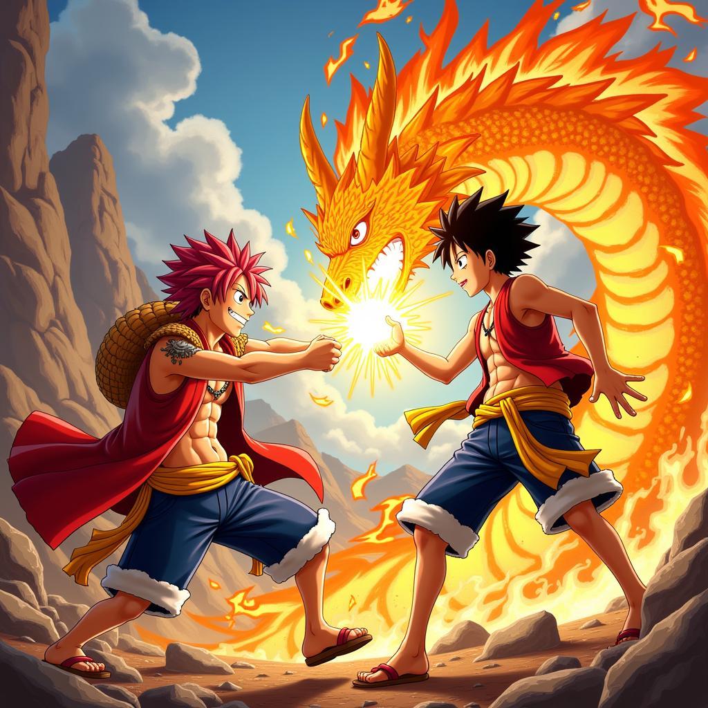 Natsu và Luffy đối đầu