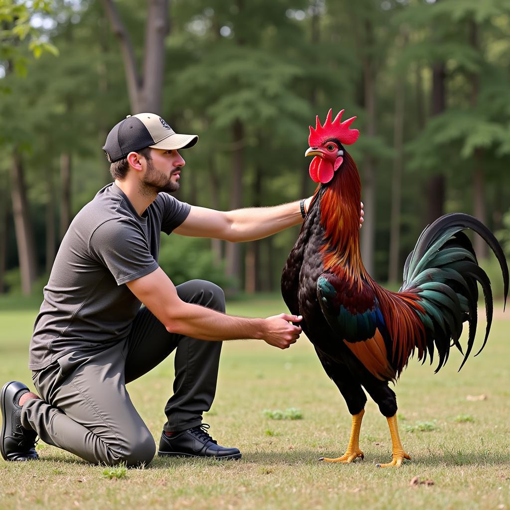 Huấn luyện gà tre cựa sắt