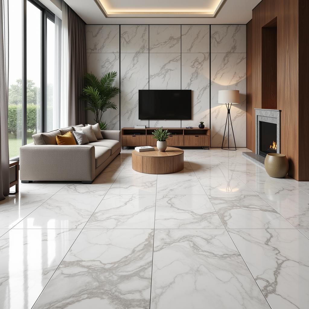 Gạch giả đá marble mang đến vẻ đẹp sang trọng cho không gian sống