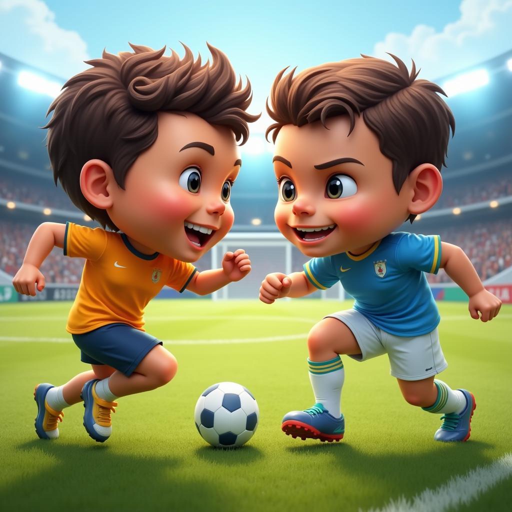 Game đá bóng 2 người đầu to màn chơi hấp dẫn