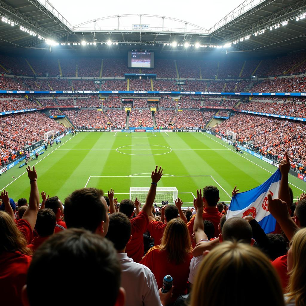 Cổ động viên hai đội Germany và Argentina trên khán đài World Cup 2006