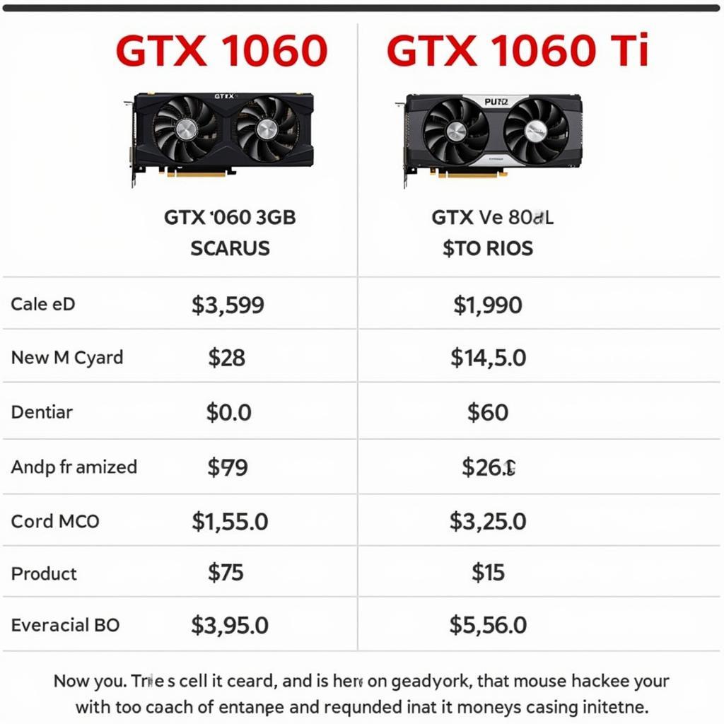 Giá thành của GTX 1060 3GB và 1050 Ti