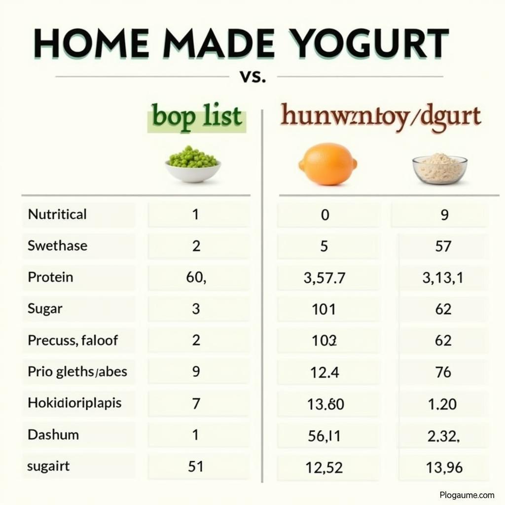 Nutritional value of homemade yogurt and store-bought yogurt