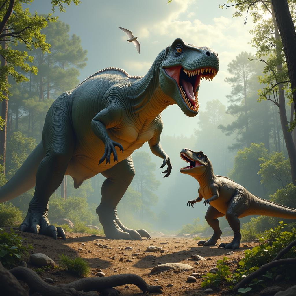 Hình ảnh Giganotosaurus đối đầu với T Rex