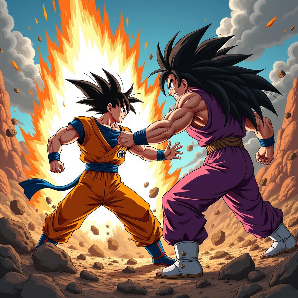 Goku SSJ5 vs Zaiko: Cuộc Đối Đầu Kịch Liệt