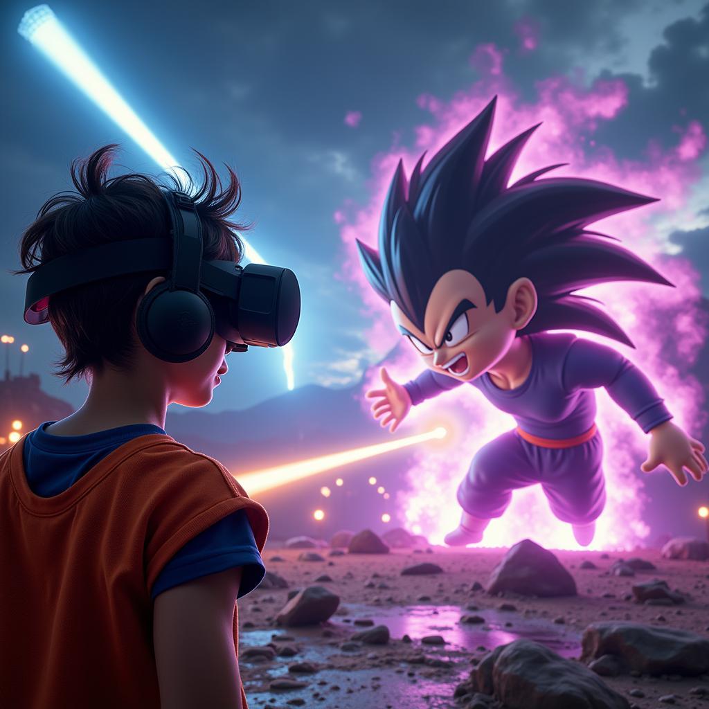 Goku vs Vegeta trong game VR