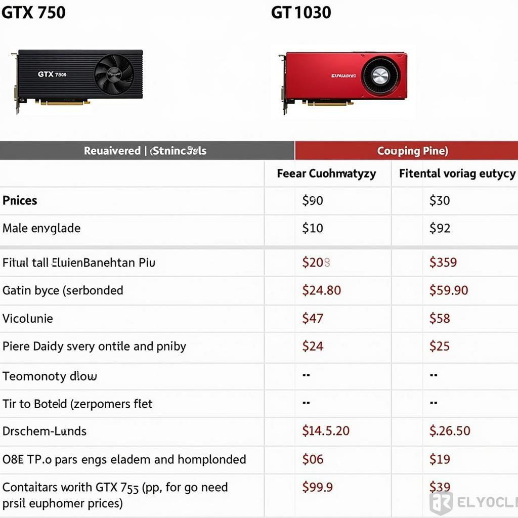 So sánh giá GTX 750 và GT 1030