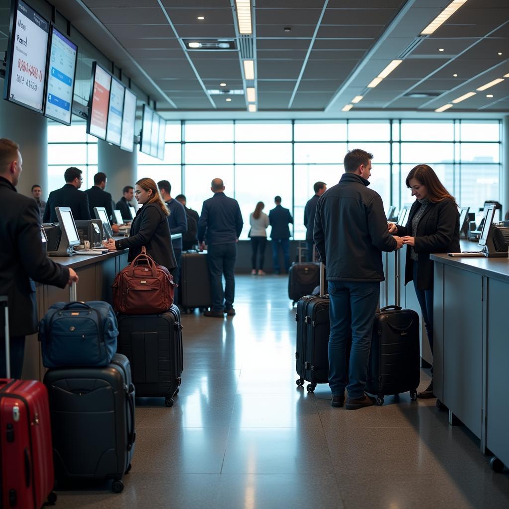 Checked luggage at the airport