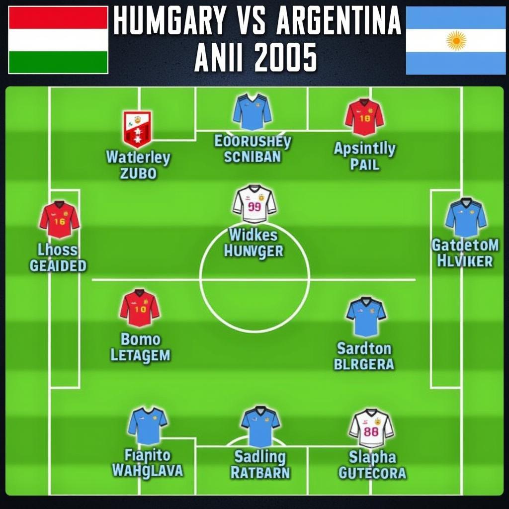 Hungary vs Argentina 2005: Đội hình ra sân