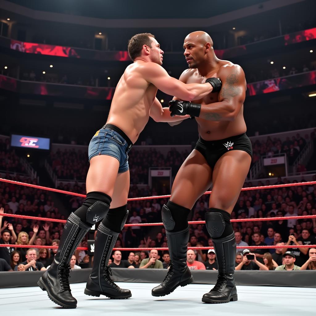 John Cena và Bobby Lashley sử dụng chiến thuật trong trận đấu