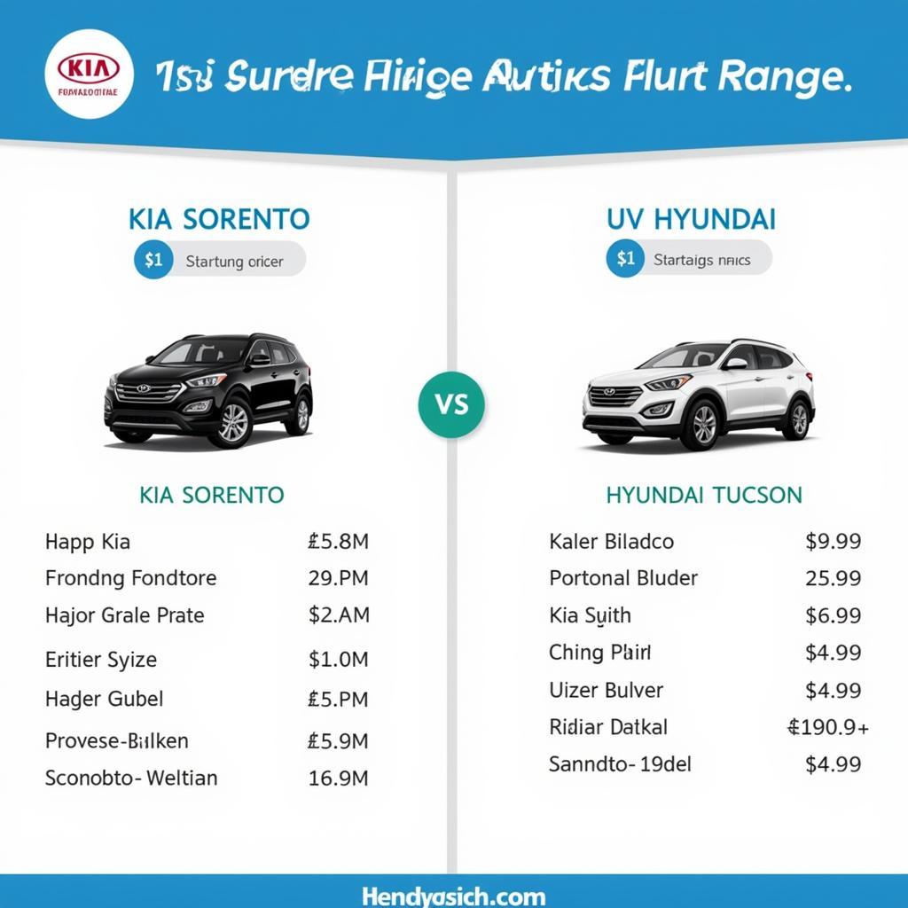 So sánh giá Kia Sorento và Hyundai Tucson