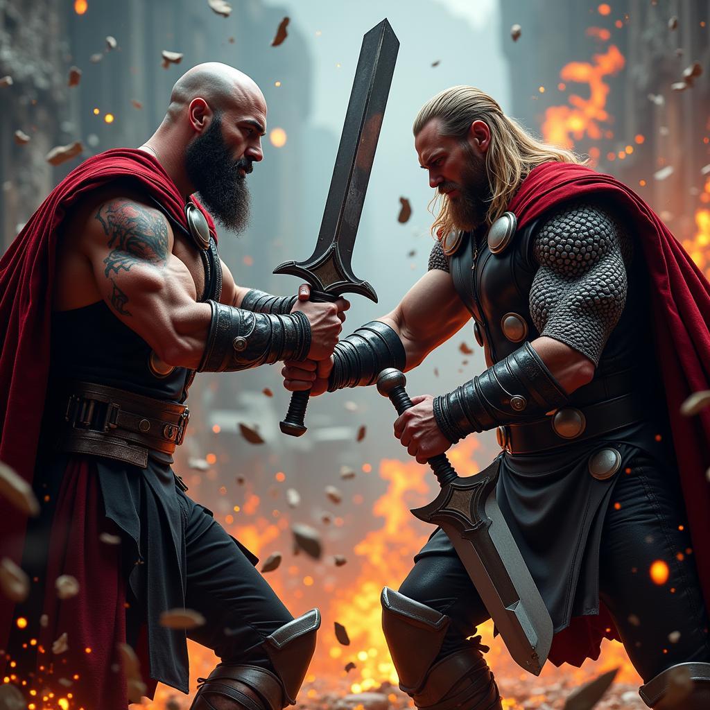 Kratos và Thor so tài sức mạnh