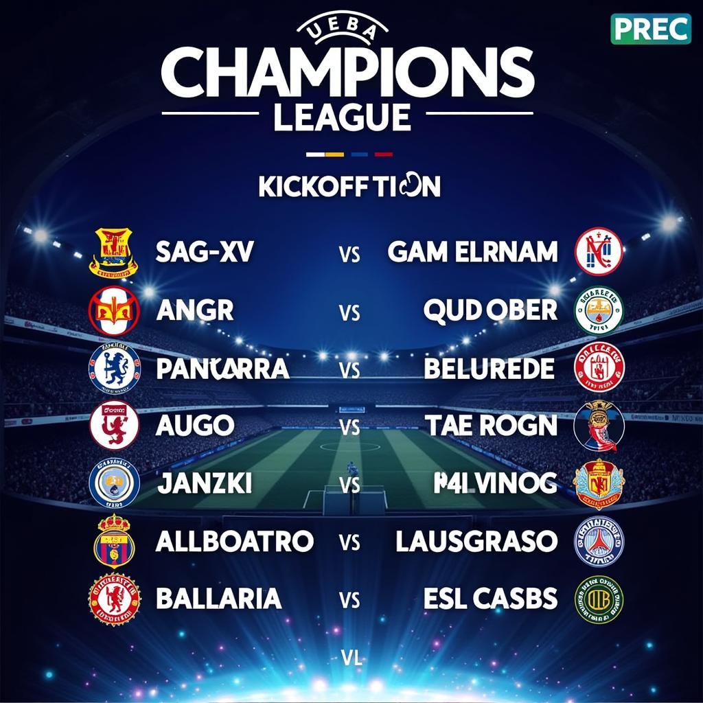 Lịch bóng đá đêm nay Champions League