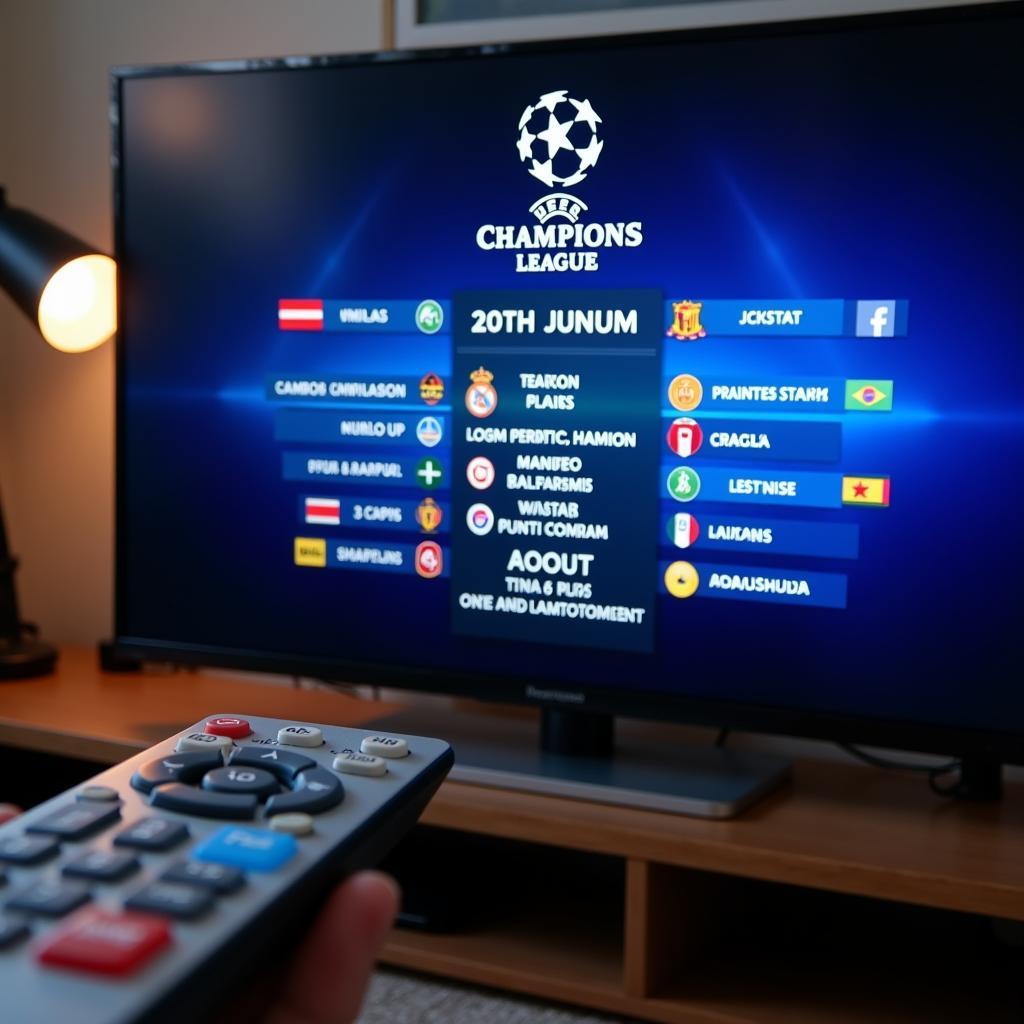 Lịch chiếu Champions League trên tivi