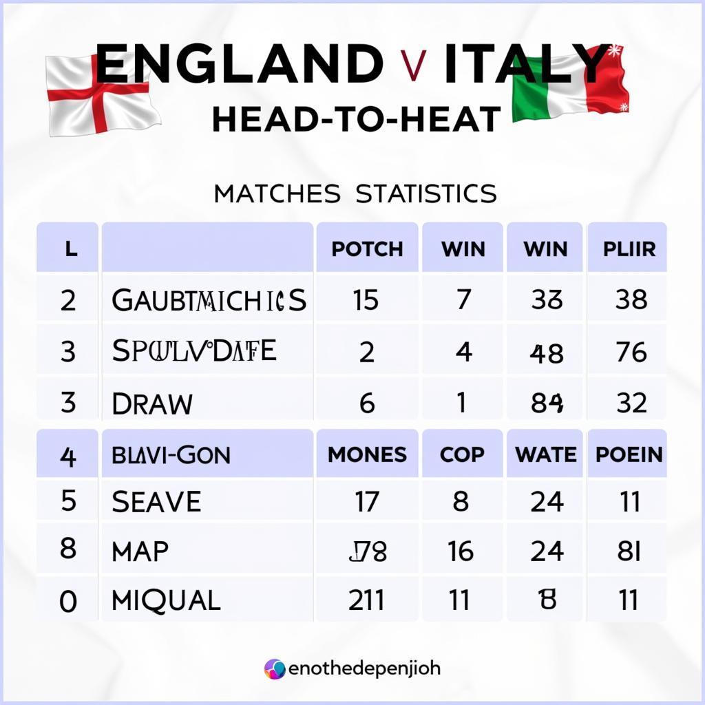 Lịch Sử Đối Đầu Anh vs Ý: Số Liệu Thống Kê