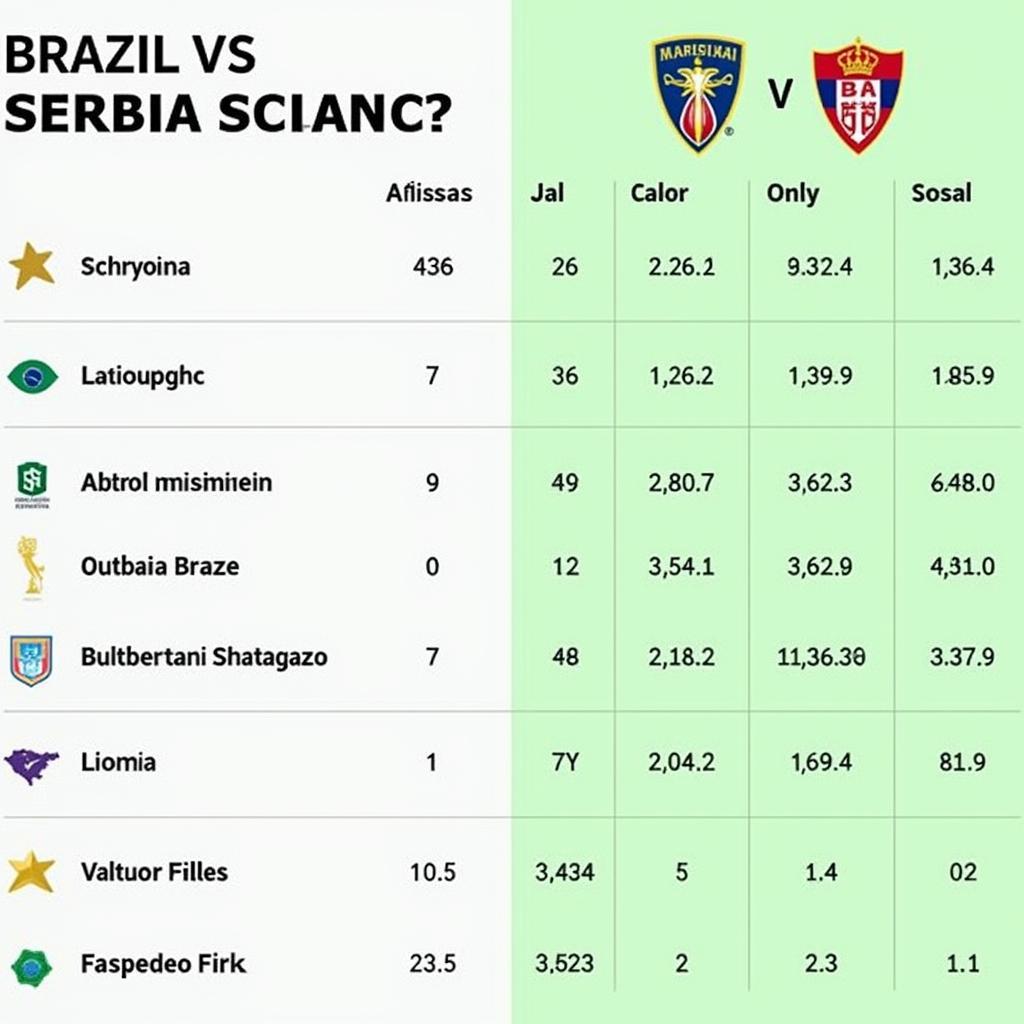 Lịch sử đối đầu Brazil vs Serbia