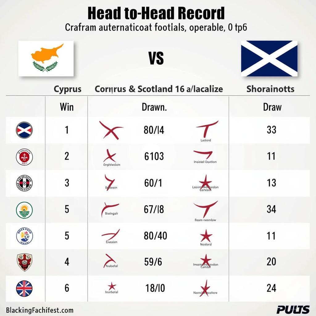 Lịch sử đối đầu Cyprus vs Scotland