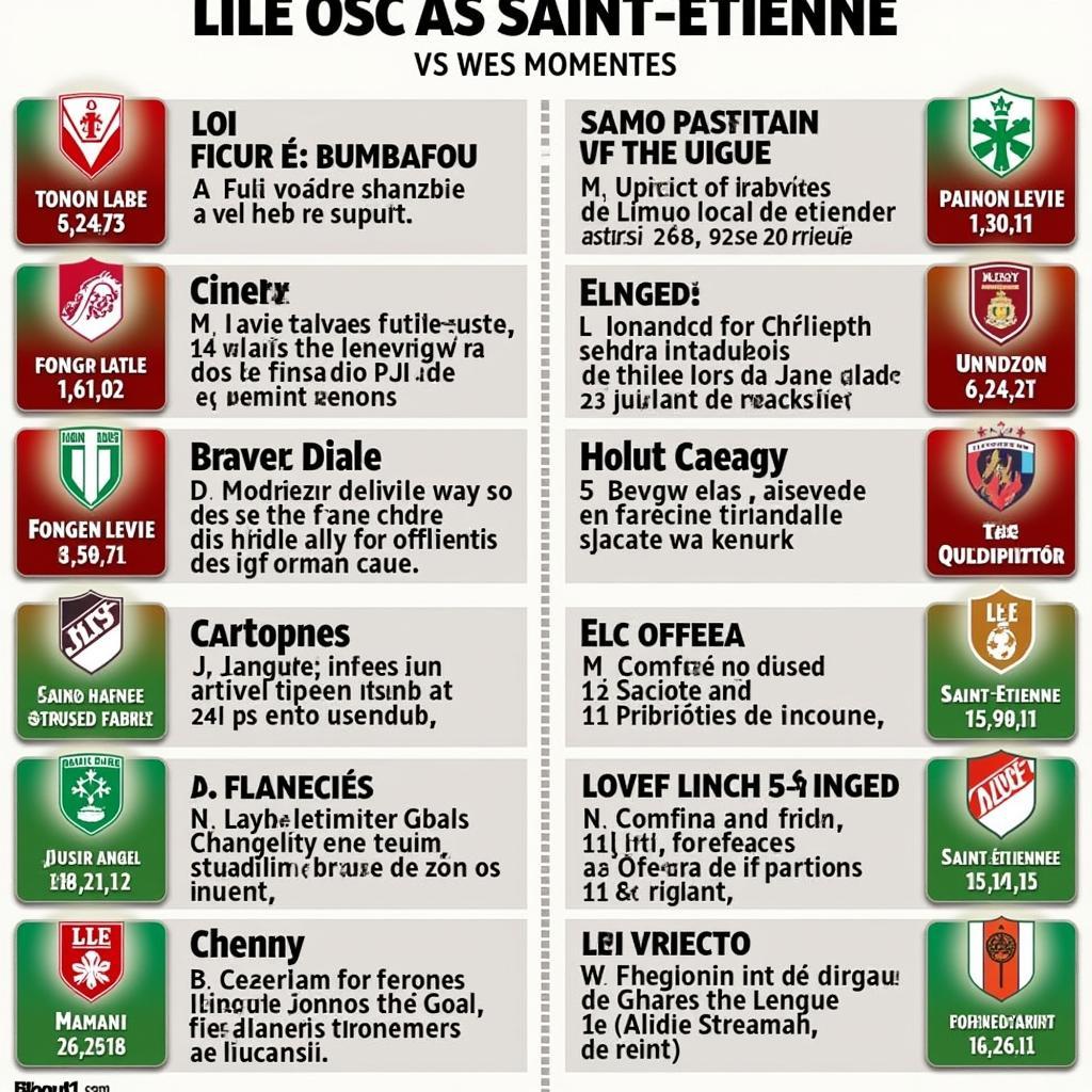 Lịch sử đối đầu giữa Lille OSC và AS Saint-Etienne