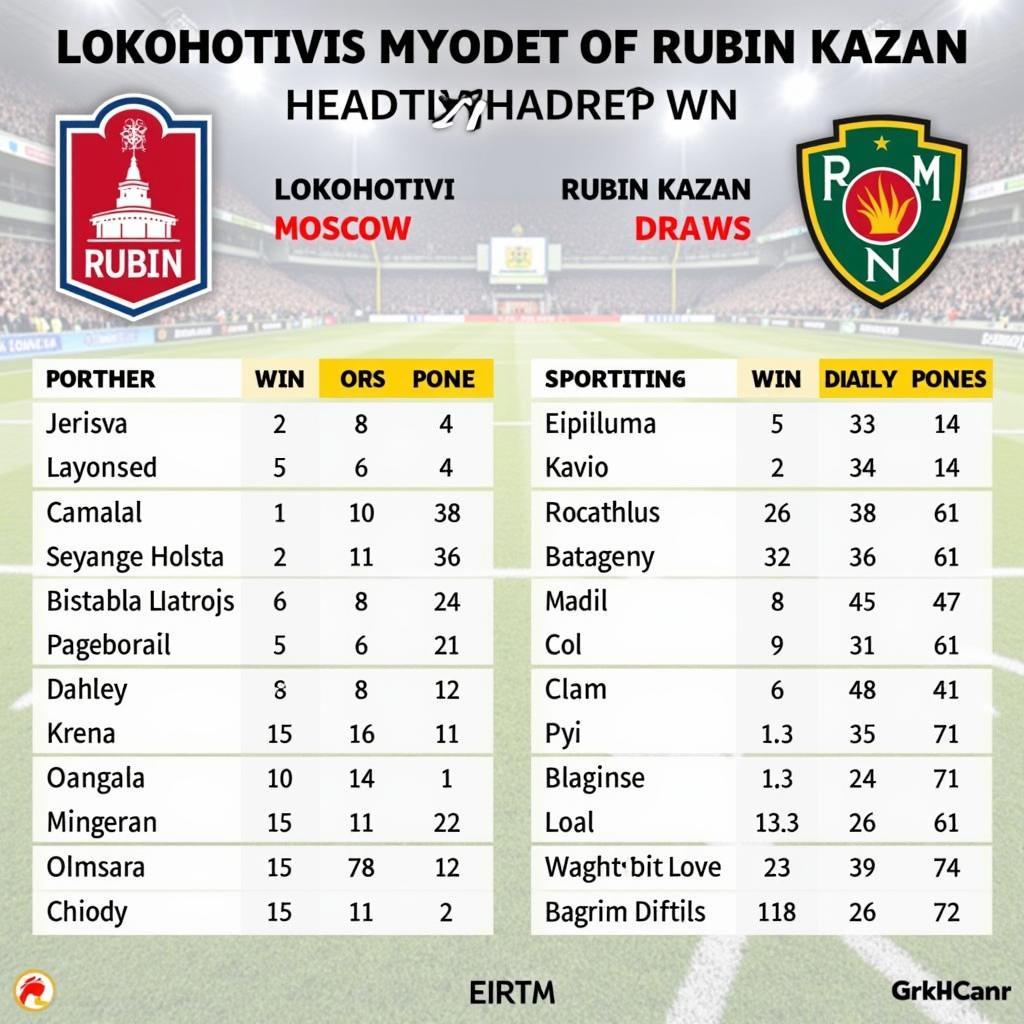 Lịch sử đối đầu giữa Lokomotiv Moscow và Rubin Kazan