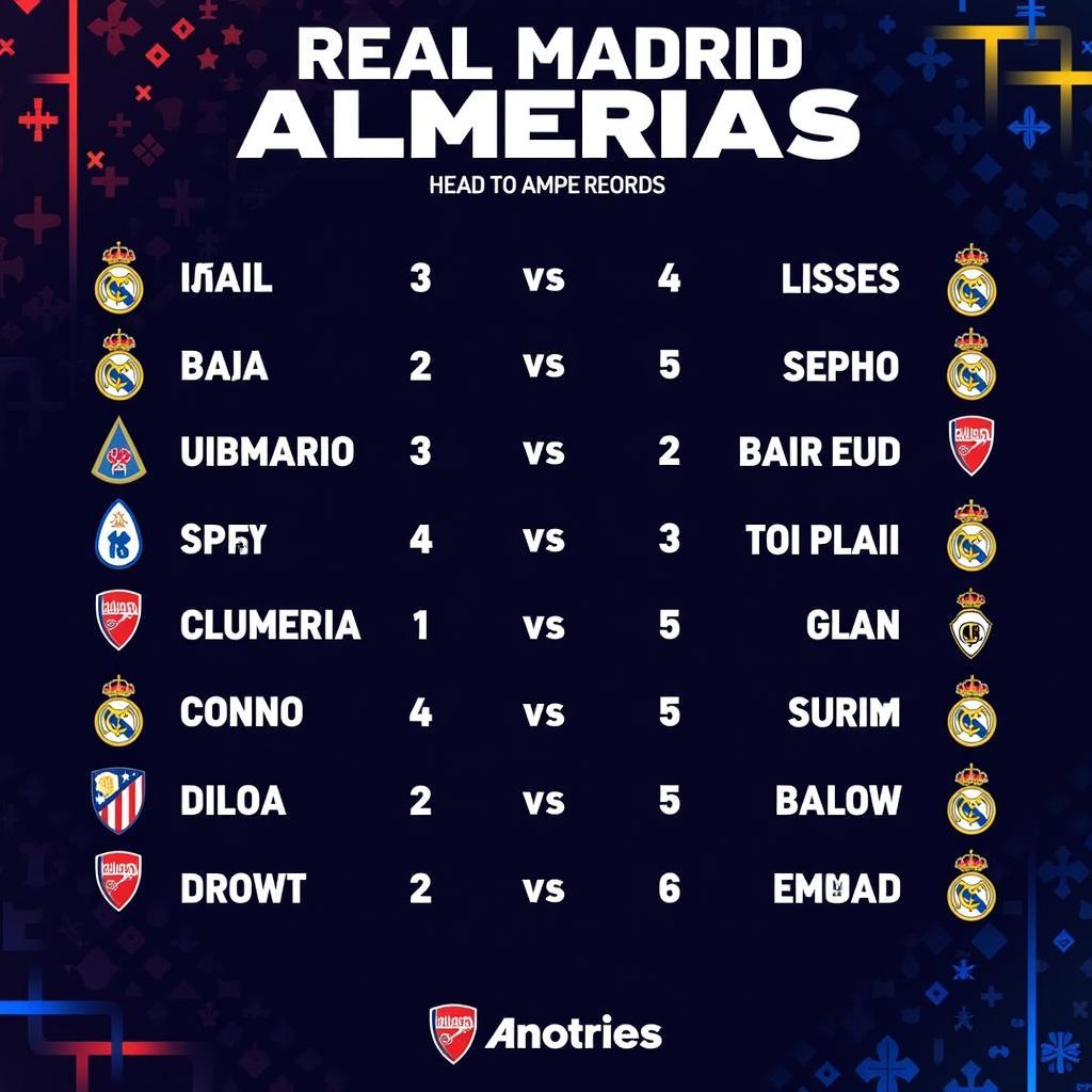 Lịch sử đối đầu Real Madrid và Almeria