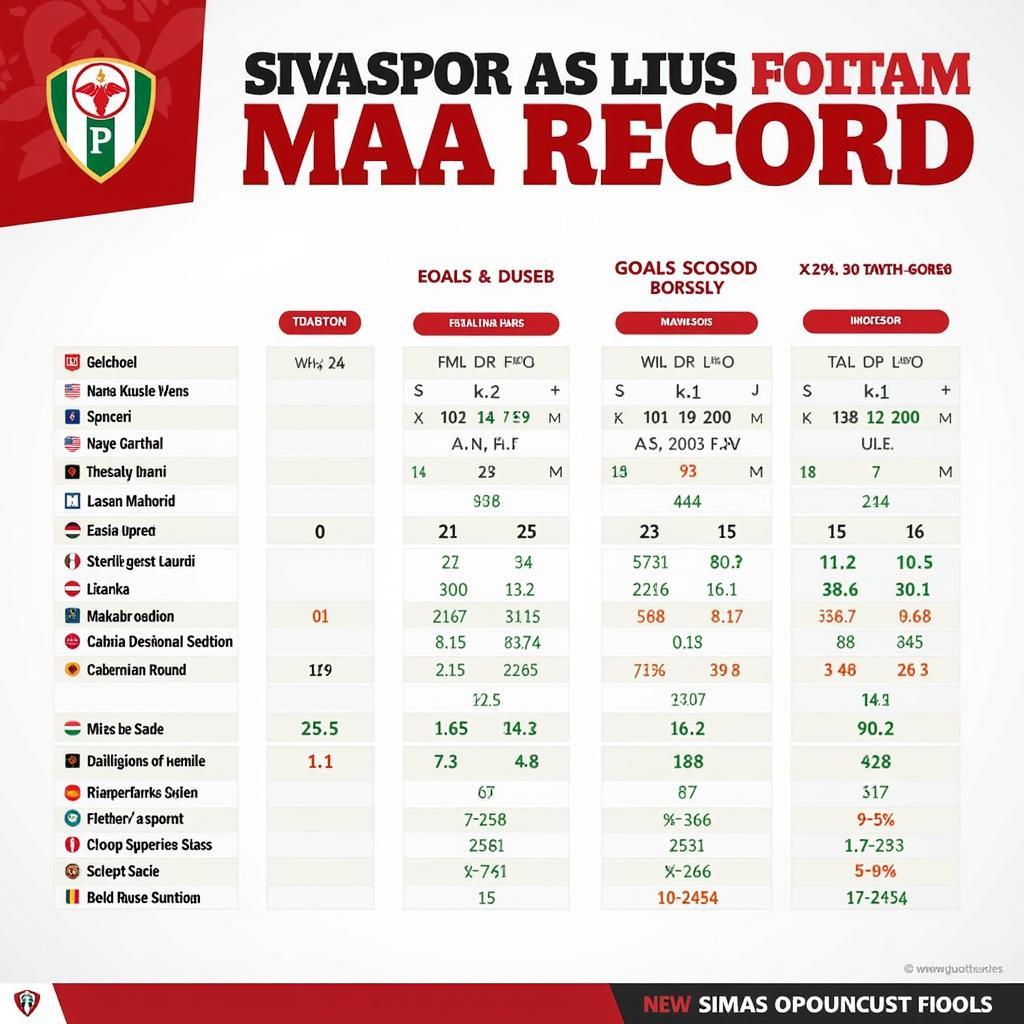 Lịch sử đối đầu của Sivasspor