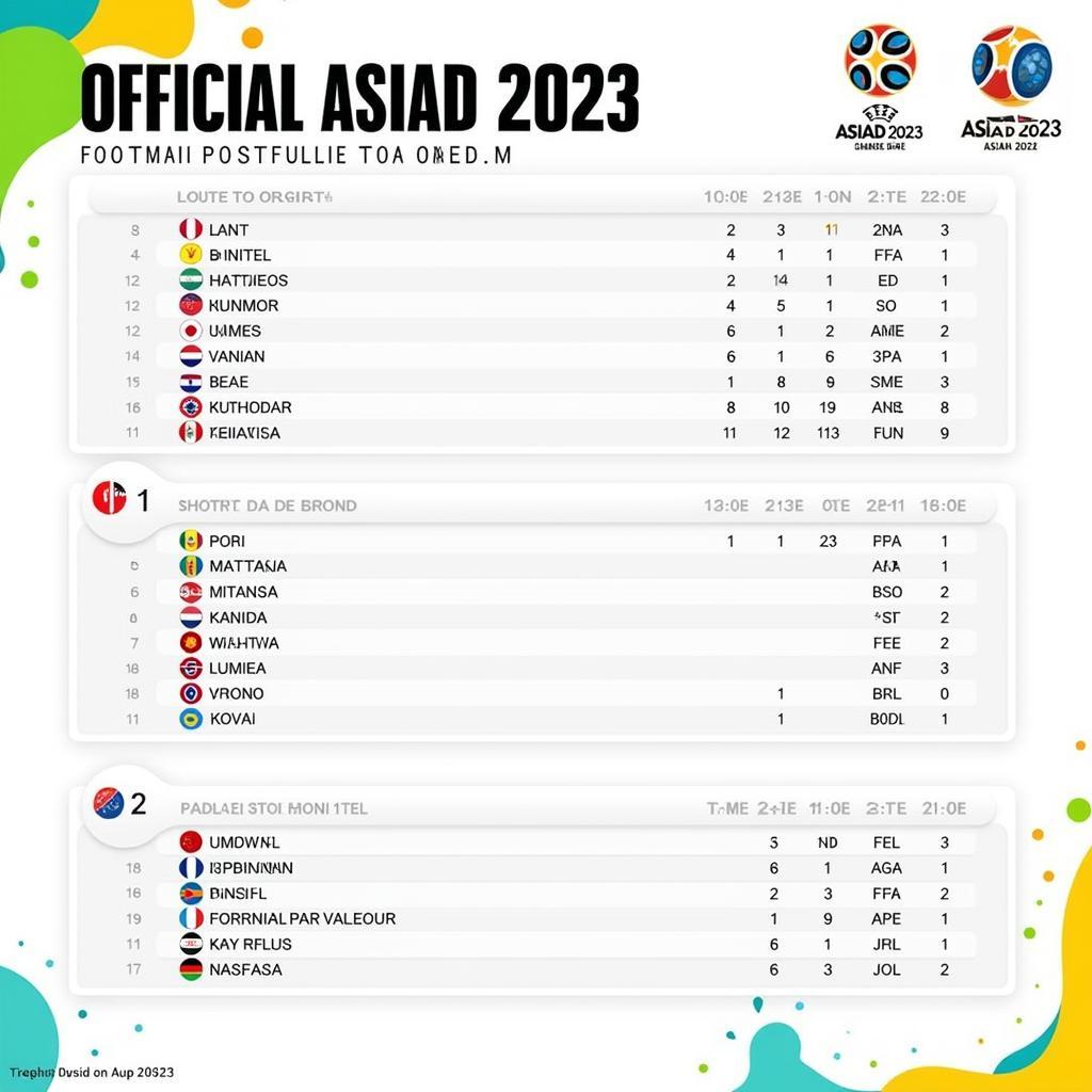 Lịch thi đấu bóng đá Asiad 2023