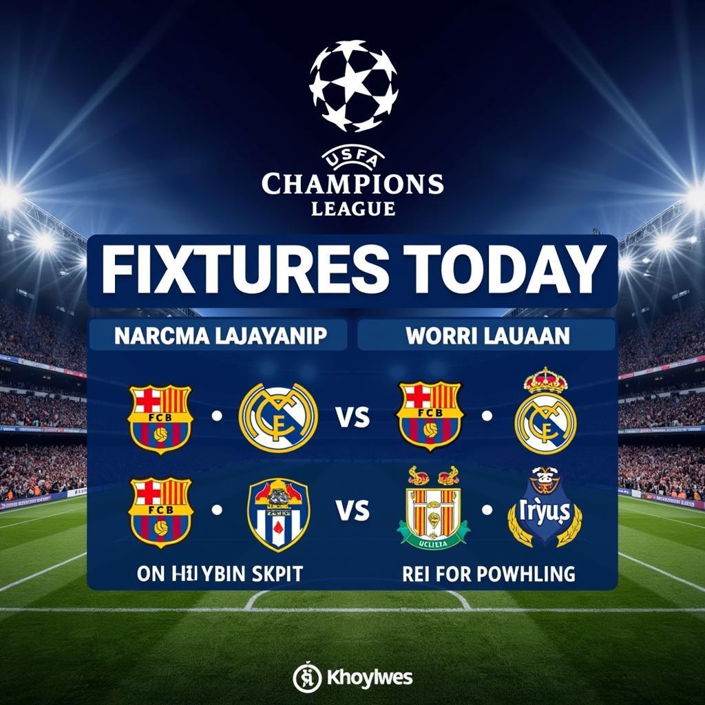 Lịch thi đấu bóng đá thế giới hôm nay - Champions League