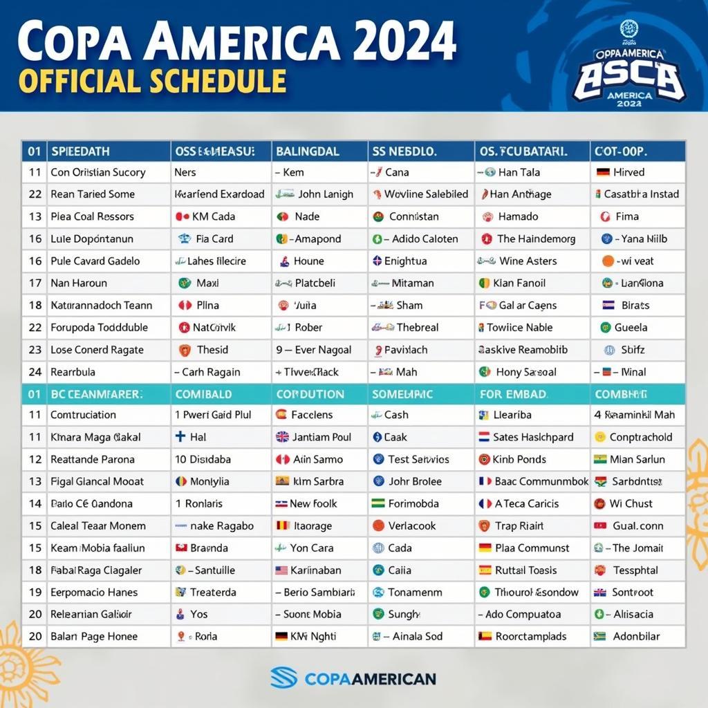 Lịch thi đấu Copa America 2024