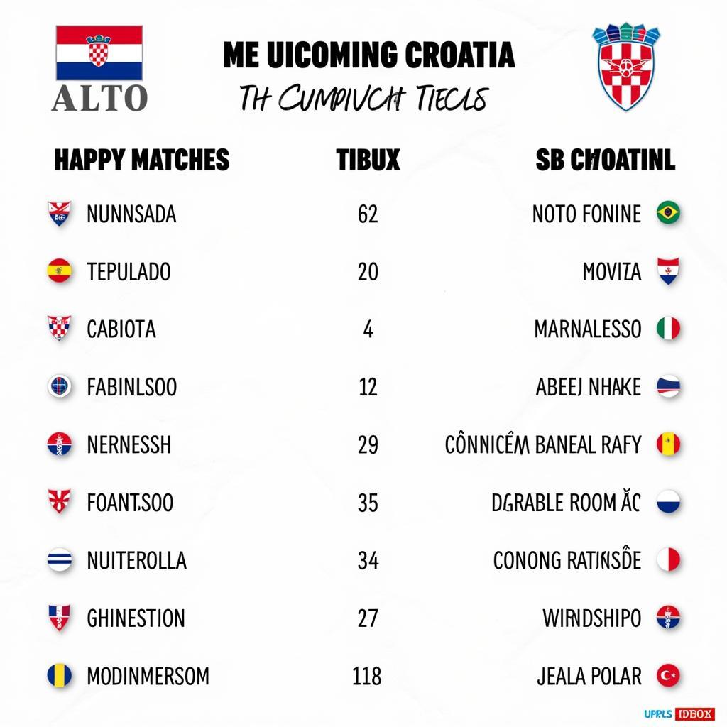 Lịch thi đấu bóng đá Croatia