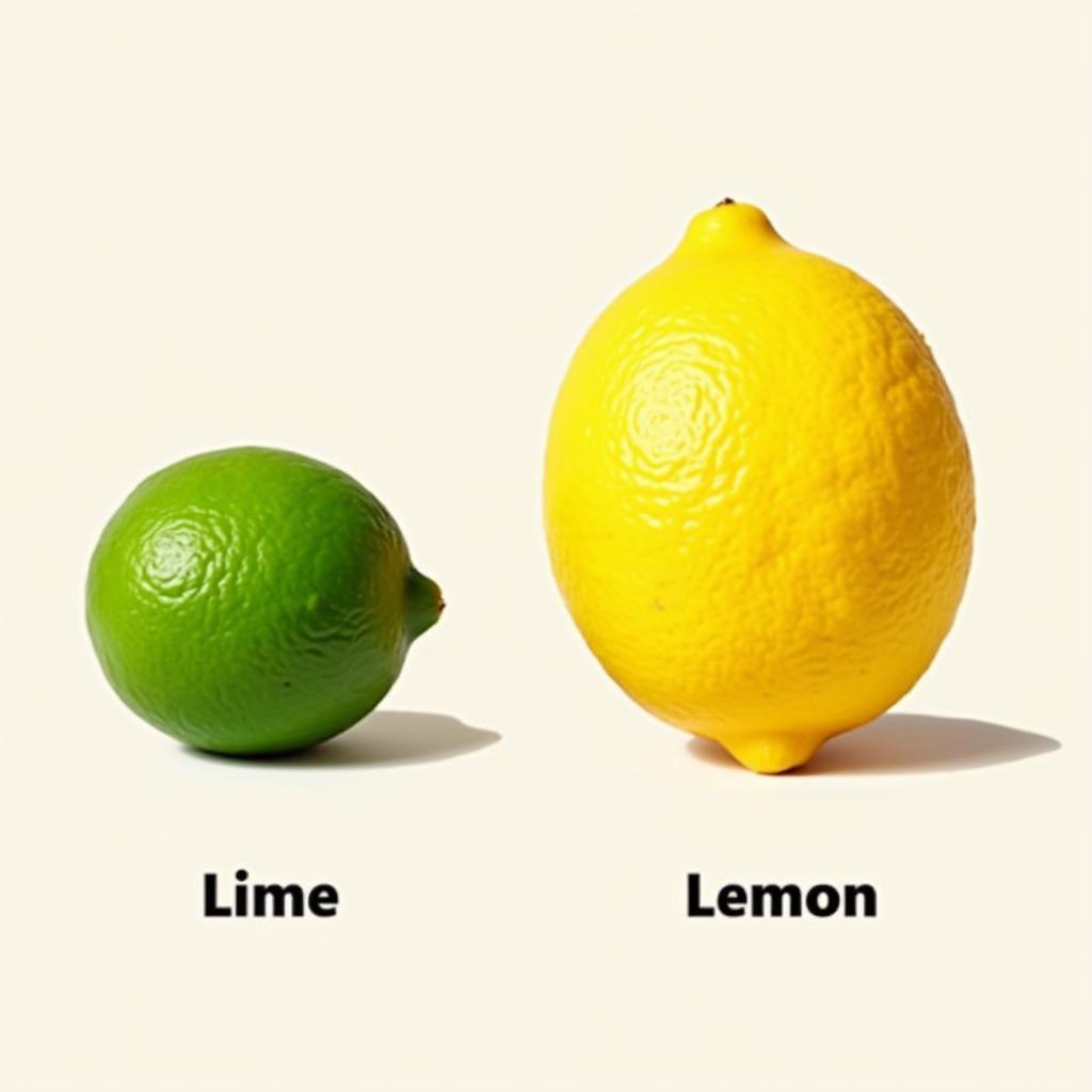 So sánh ngoại hình giữa quả Lime và Lemon