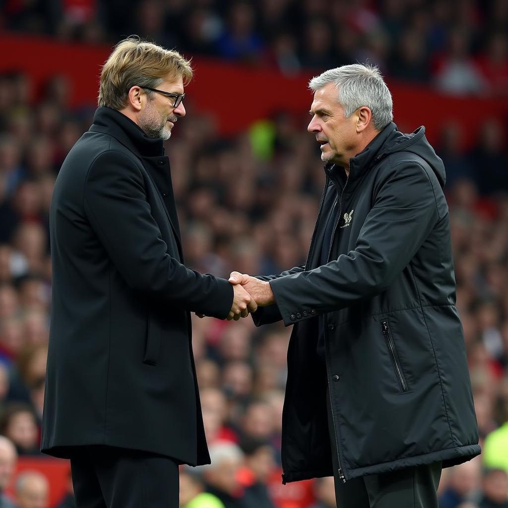 HLV Jurgen Klopp và Jose Mourinho trong trận Liverpool vs MU 2018