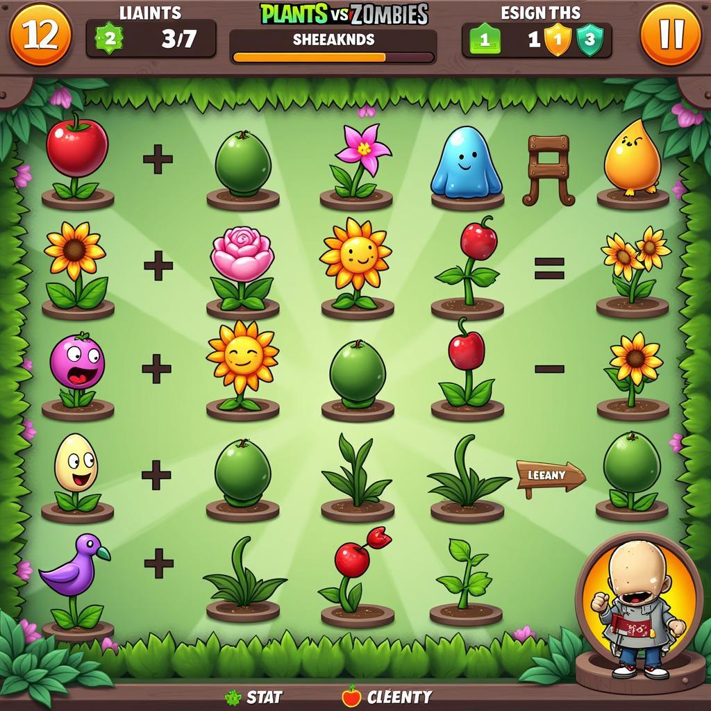 Lựa chọn cây trồng trong Gogy Plants vs Zombies