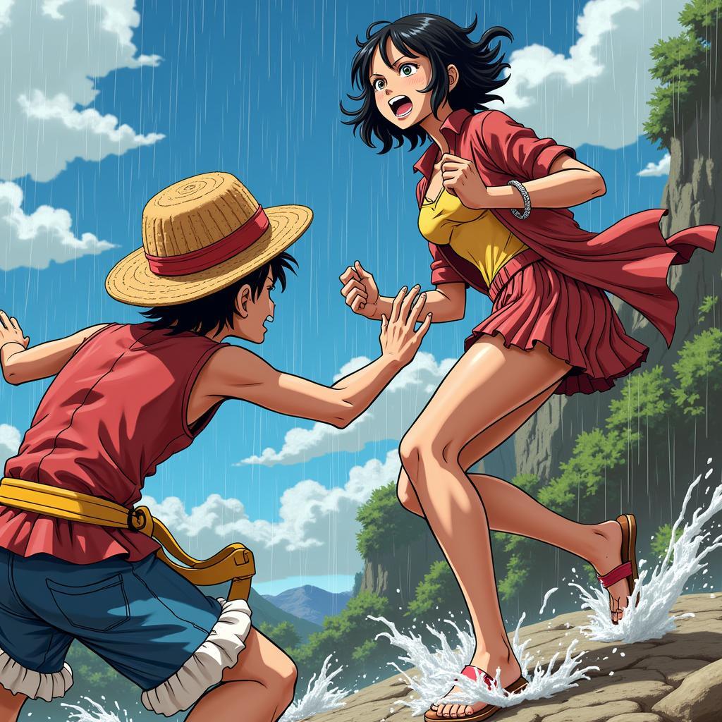 Luffy và Nami hợp sức chống lại Cracker