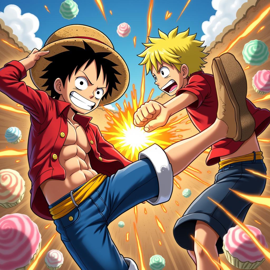 Luffy và Sanji đối đầu tại Whole Cake Island