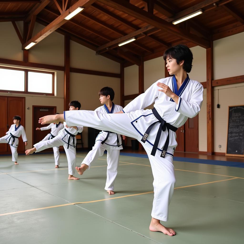 Luyện tập đòn đá Taekwondo: Kỷ luật và nỗ lực