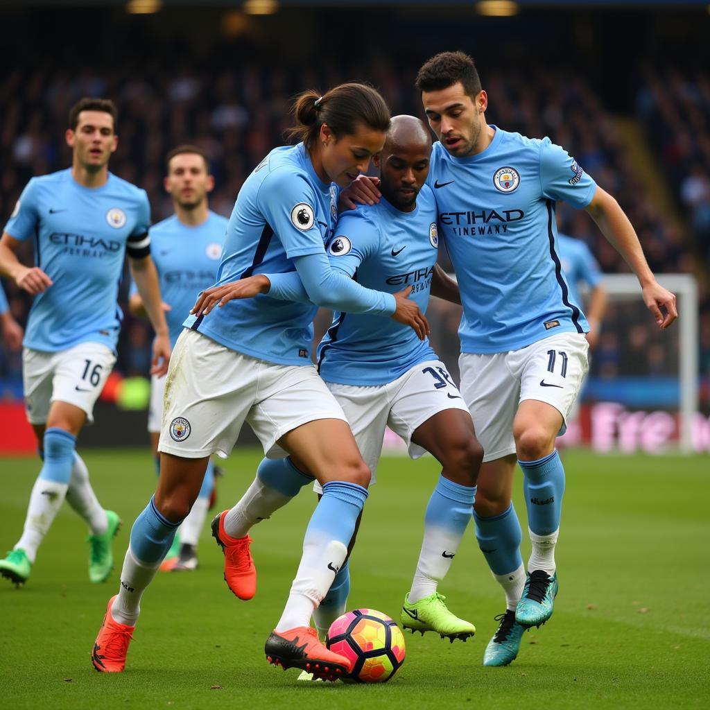 Man City tấn công Sporting dồn dập