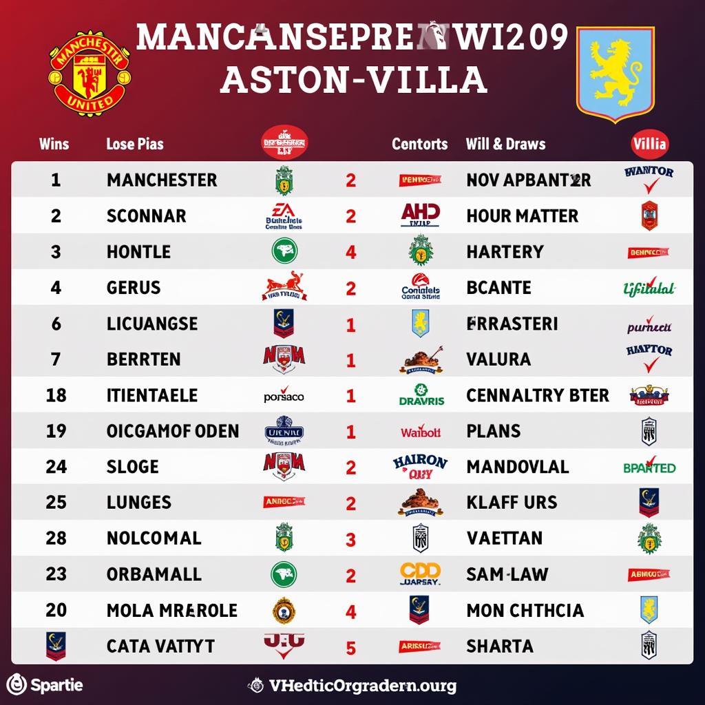 Lịch sử đối đầu giữa Man Utd và Aston Villa