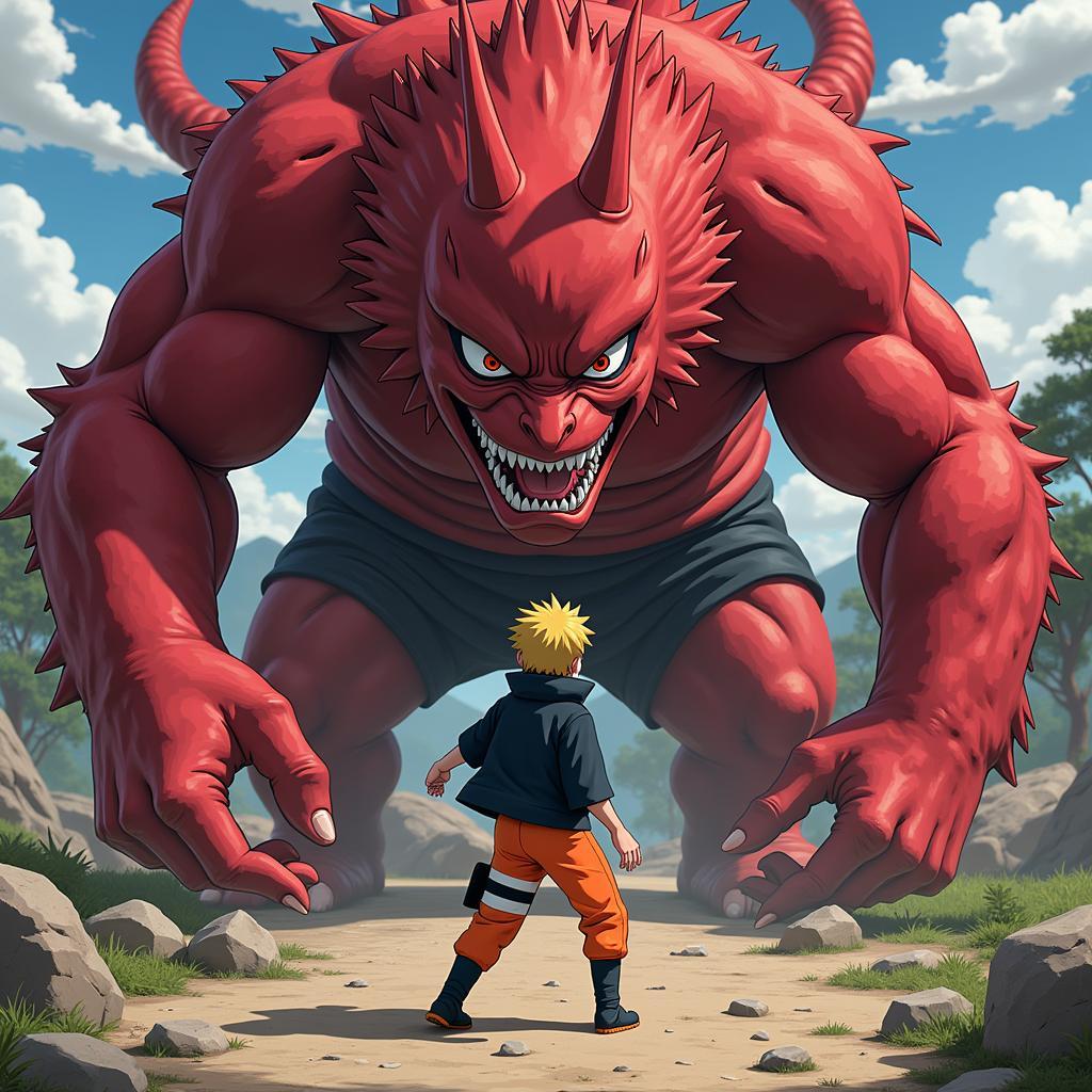 Naruto đối đầu với Tam Vĩ Isobu