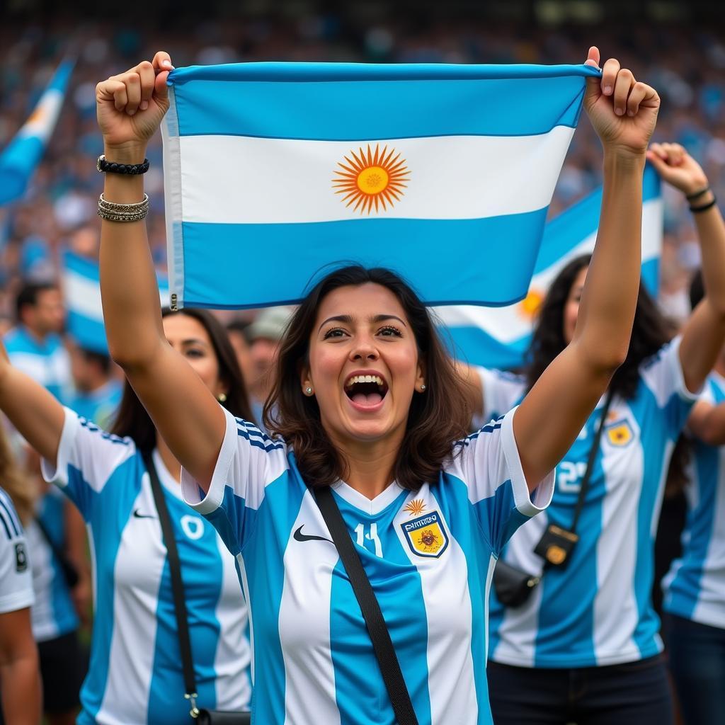 Argentinian fans cheering.