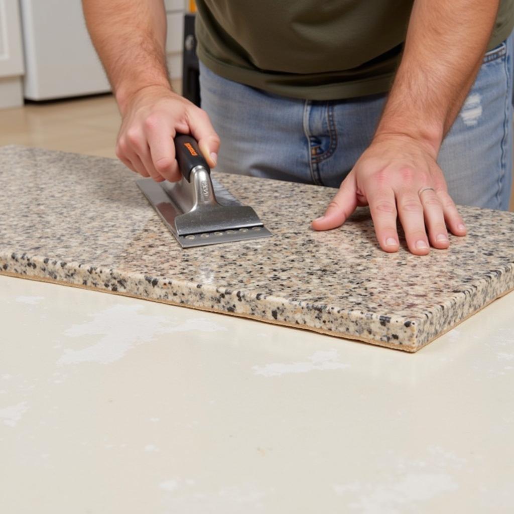 Ốp Đá Granite Góc Vuông Dùng Keo Dán