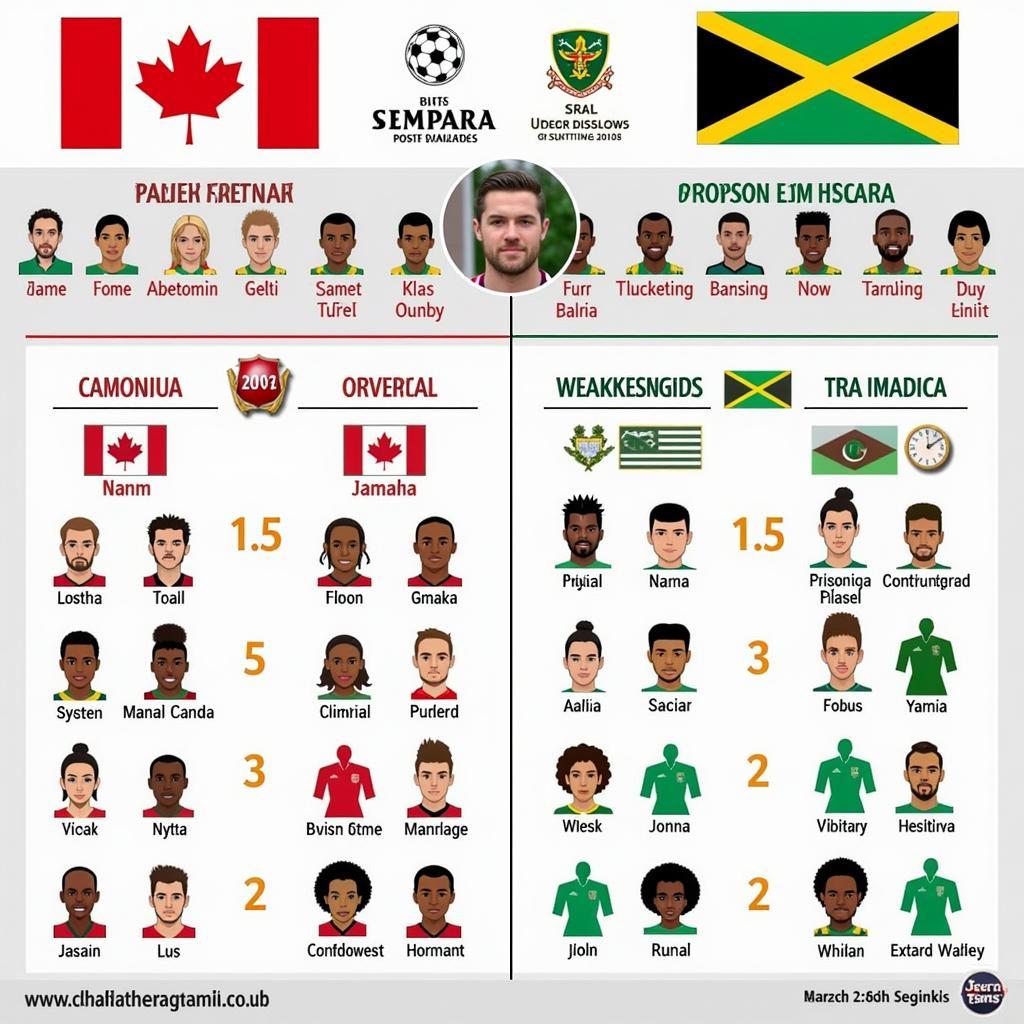 Phân tích lực lượng Canada vs Jamaica