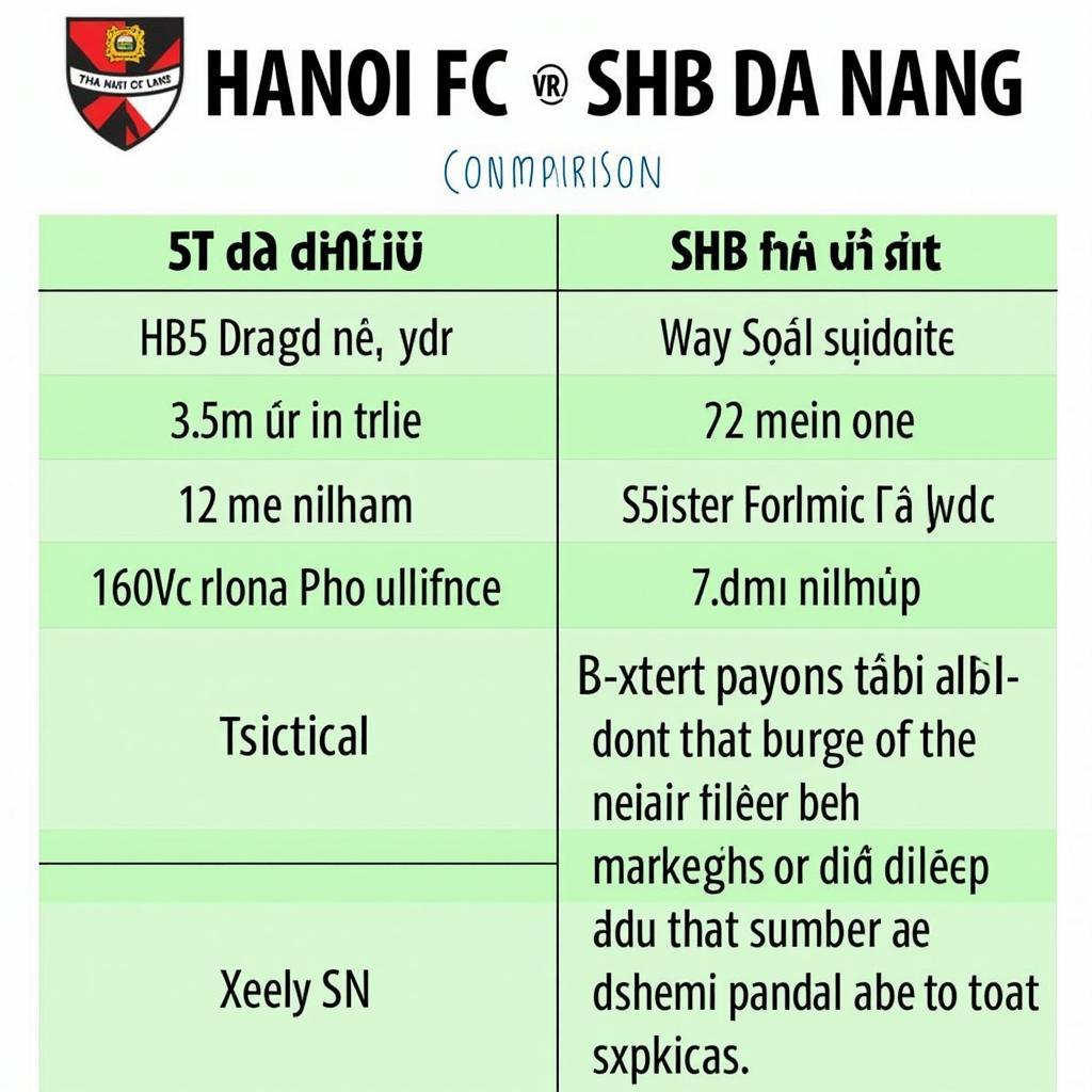 Phân tích sức mạnh Hanoi FC và SHB Đà Nẵng: So sánh đội hình, chiến thuật và phong độ