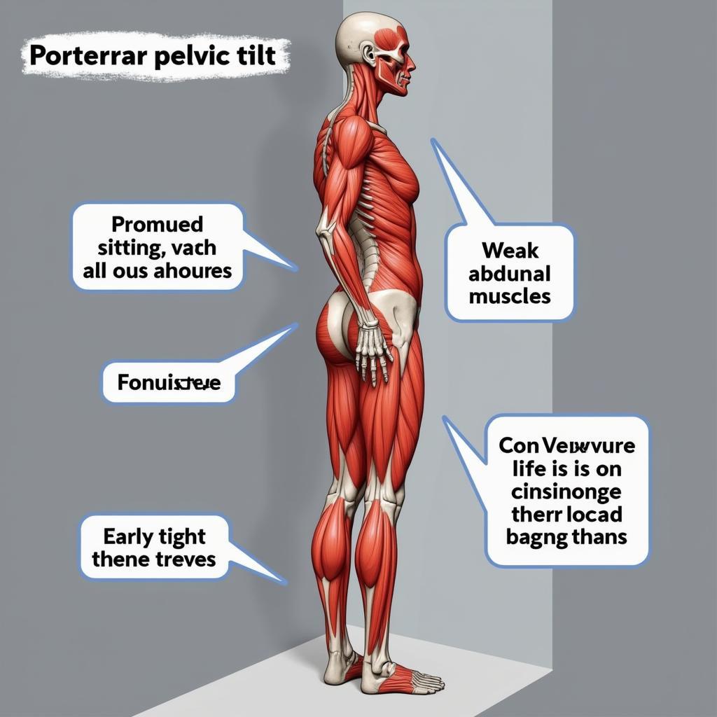 Hình ảnh minh họa posterior pelvic tilt và nguyên nhân