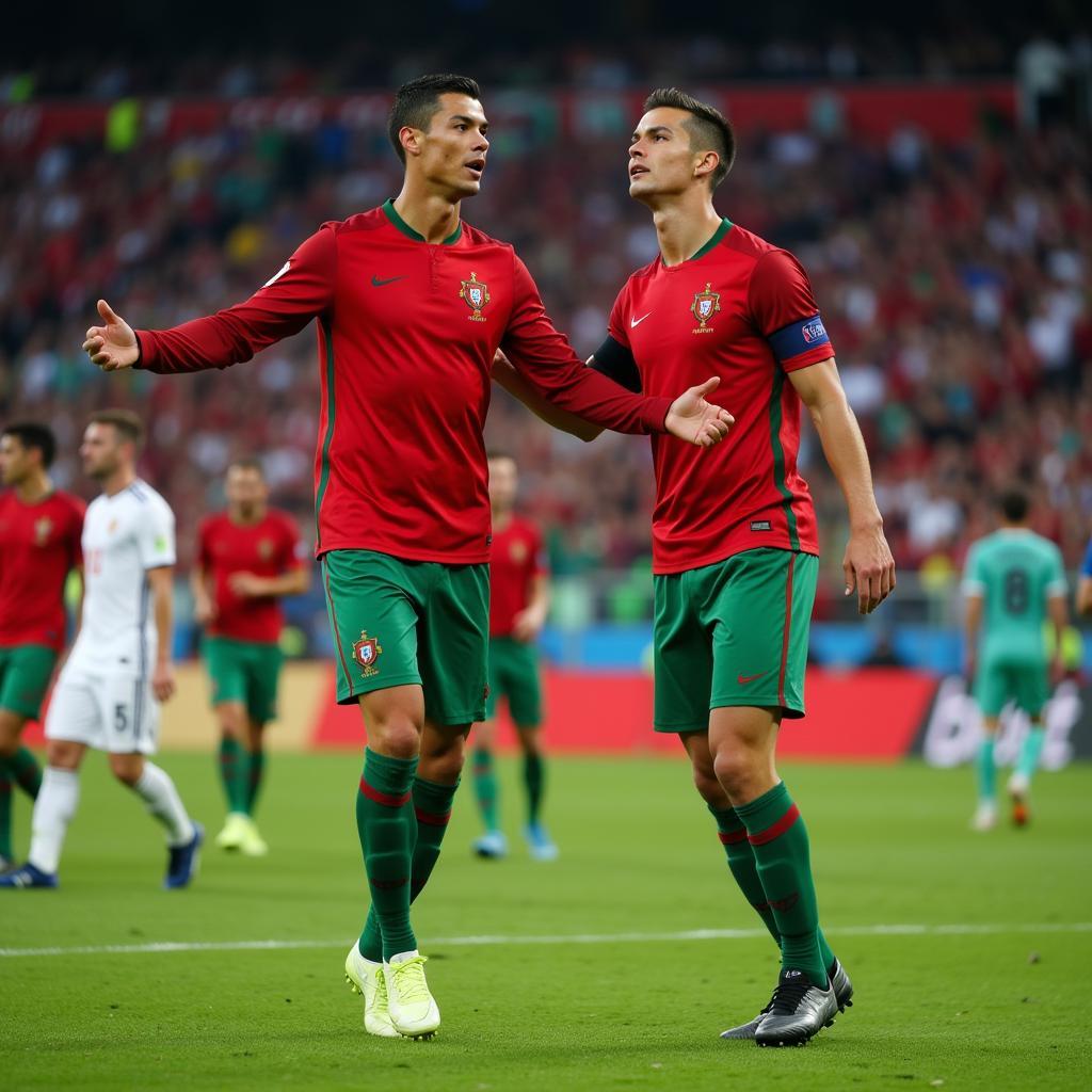 Ronaldo tỏa sáng trong màu áo Bồ Đào Nha